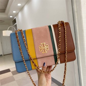 tory burch/托里伯奇官网中国TB正品拼色Britten大号翻盖链条包