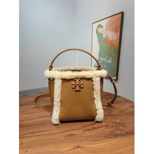 tory burch/托里伯奇TB官网女包MCGRAW 小号羊毛皮水桶包84117